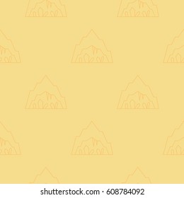 Simple seamless pattern. Vector background with caves. Can be used for wallpaper, surface texture, scrapbooking, fabric prints. For travel agency, tour brochure, excursion banner.