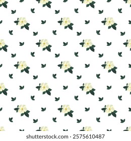 Simple seamless pattern with water colors winters flowers
