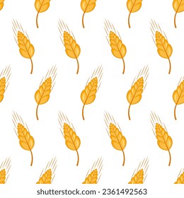 Simple, seamless pattern of wheat ears. Vector illustration.