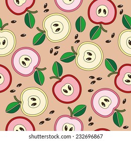 Simple seamless pink apples background