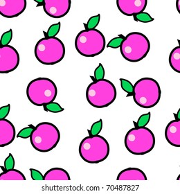 Simple seamless pink apples background