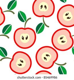 Simple seamless pink apples background
