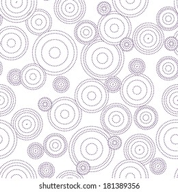 Simple seamless purple background with concentric circles of points