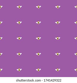 Simple Seamless purple vector repeat bee pattern.