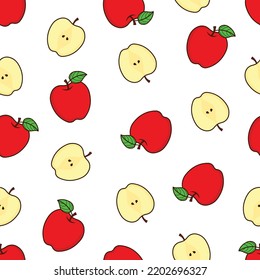 Simple Seamless Red Apple Pattern Design Template Vector