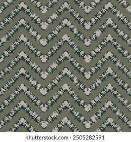 Simple seamless striped pattern. Dark green zigzag on a light green background. Grunge vintage texture. Wavy background for textiles, packaging.