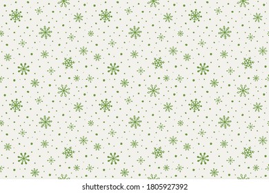 Simple seamless texture with snowflakes. Christmas background. Vector