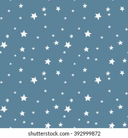 Simple seamless texture with stars. Night sky.