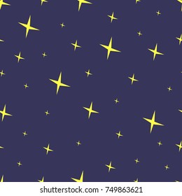Simple seamless texture with stars. Night sky pattern - vector illustration.
