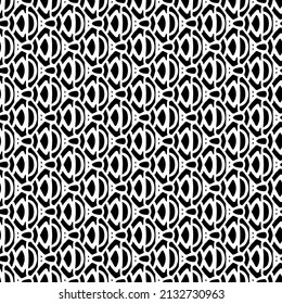 simple seamless tile with abstract black ornaments and figures on a white background, vector seamles pattern