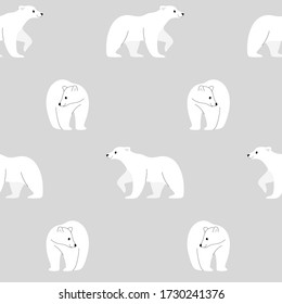 Sencillo patrón de moda sin fisuras con oso polar. Diseño plano con dibujos animados.