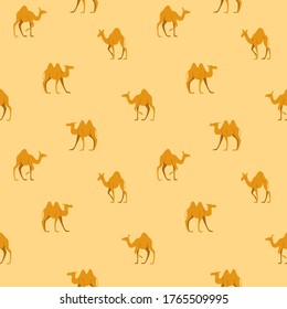 Einfaches, nahtloses Trendmuster mit Silhouette Kamel. Konstruieren Sie Design, Vektorgrafik.