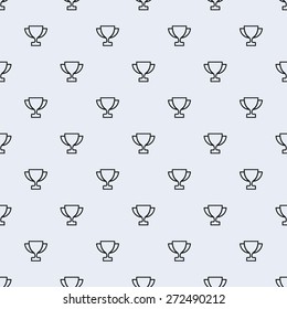 Simple seamless trophy icon vector pattern. Main icon elements only, no ornament. Suitable for web and printing