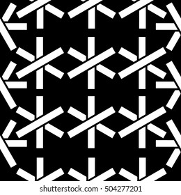 Simple seamless vector black and white pattern with geometrical objects for your design.