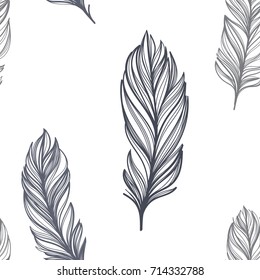 The simple seamless vector of feather