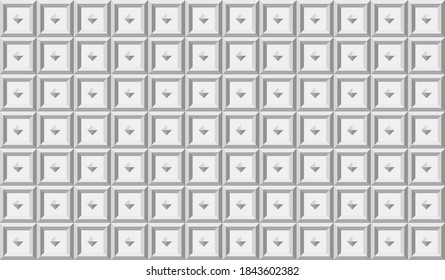 Simple seamless vector geometric texture with a 3d effect in a grayscale. Endless minimalist stylish abstract repetitive pattern