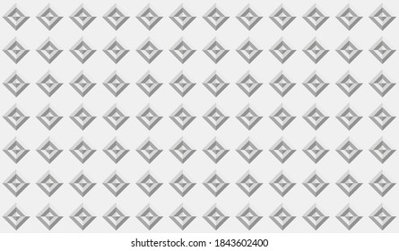 Simple seamless vector geometric texture with a 3d effect in a grayscale. Endless minimalist stylish abstract repetitive pattern