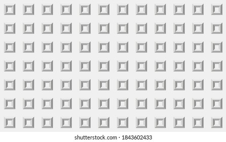 Simple seamless vector geometric texture with a 3d effect in a grayscale. Endless minimalist stylish abstract repetitive pattern