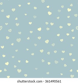 Simple seamless vector hand drawn pattern with hearts