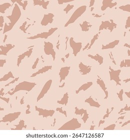 
Simple seamless vector pattern in beige tones with spots of different shapes and sizes.