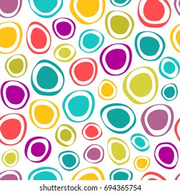 Simple seamless vector pattern with colorful ovals. 