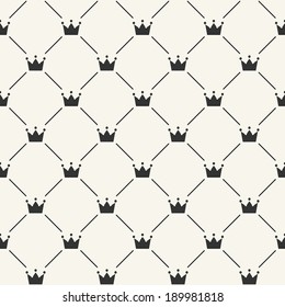 Simple Seamless Vector Pattern With Crown