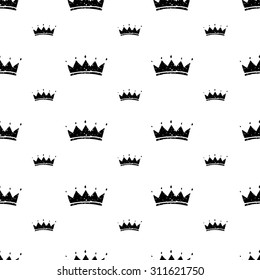 Simple seamless vector pattern with crown symbol. Wrapping paper. Decoration.