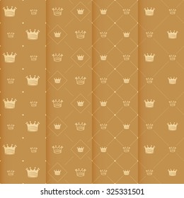 Simple seamless vector pattern with crown art