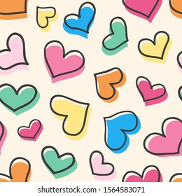 Simple seamless vector pattern with cute hearts.