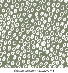 Simple seamless vector pattern of dots, strokes, spots, strokes. Hand drawn illustration, dry brush. Scandinavian style, wallpaper, fabric, textile design, wrapping paper