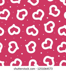 Simple seamless vector pattern with hand drawing hearts. Valentine's day. Perfect for wrapping paper or fabric. 