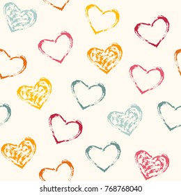 Simple seamless vector pattern with hearts.