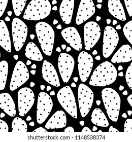 Simple and seamless vector pattern with prickly pear. Set of 4 style