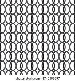 Simple seamless vector pattern - twisted steel rings in a special way, imitating the classic chain mail. For backgrounds, web design, texturing.