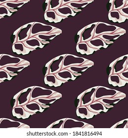 Einfache, nahtlose, weiße und rosafarbene Blattverzierung, nahtlose Muster. Monstera-Palmenblätter auf violettem Hintergrund. Perfekt für Stoffdesign, Stoffdruck, Umhüllung, Cover. Vektorgrafik