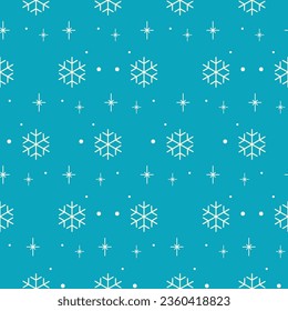 simple seamless winter pattern. snowflakes on blue background 