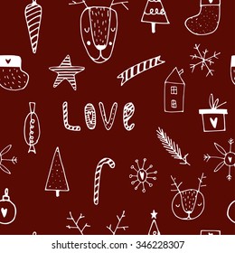 Simple seamless winter pattern. Vector illustration.