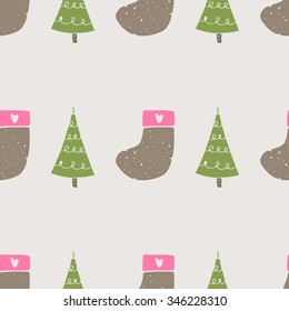 Simple seamless winter pattern. Vector illustration.