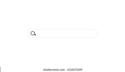 Simple Search bar. Horizontal linear border with text input field, magnifying glass icon in frame. Flat searching button design for seo, networking technology, web ui, internet navigation, web browser