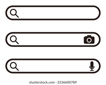 Conjunto de material de ilustración de barra de búsqueda simple
