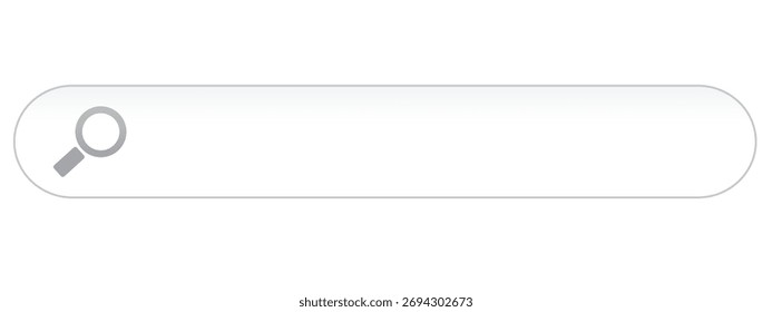 Barra de pesquisa simples com lupa isolada no fundo branco para web design, interface do usuário e conceito de otimização do mecanismo de pesquisa