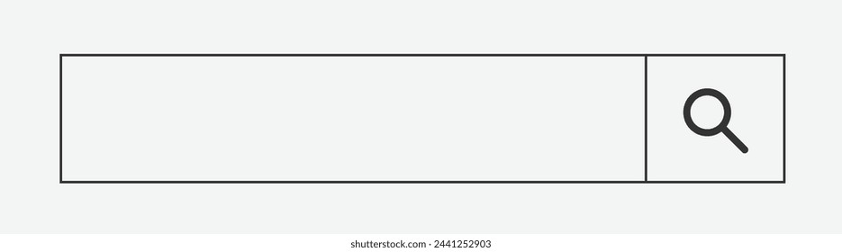 Simple search bar as part of user interface design. Vector illustration.