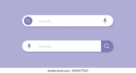 Simple search bar as part of user interface design. Internet browser search bar frame. Vector illustration.