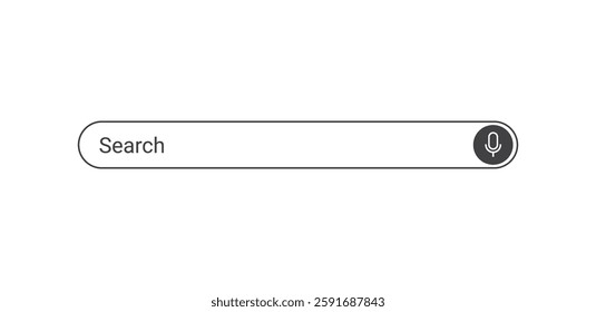 Simple search bar as part of user interface design. Vector illustration.