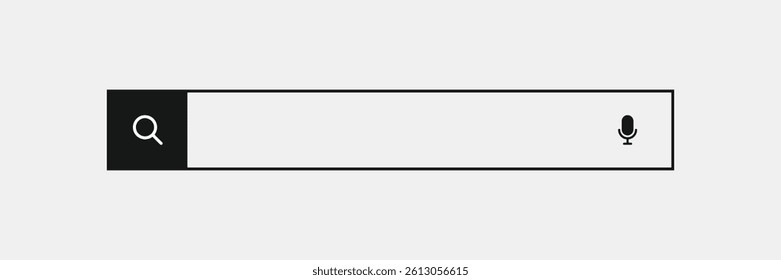 Simple search bar as part of user interface design. Vector illustration.	