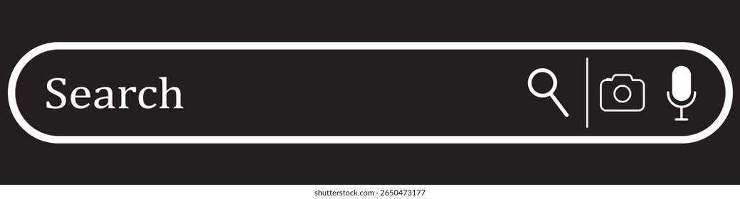 Barra de pesquisa simples como parte do design da interface do usuário. Ilustração vetorial. 