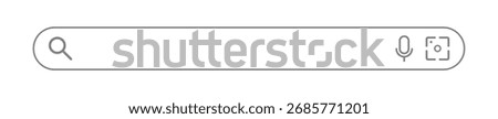Simple search bar as part of user interface design. Vector illustration.