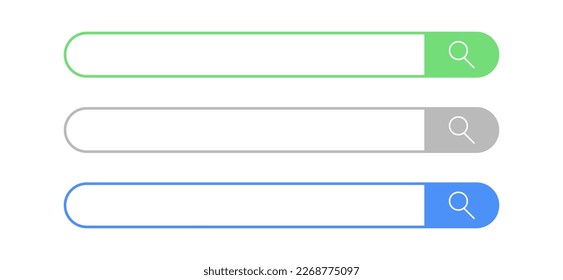 simple search bar set, design for UI and website, mobile apps, white background, vector illustration