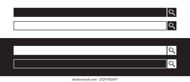 Simple Search bar vector for web and application. Search bar UI Design element.