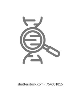 Simple search dna line icon. Symbol and sign vector illustration design. Isolated on white background